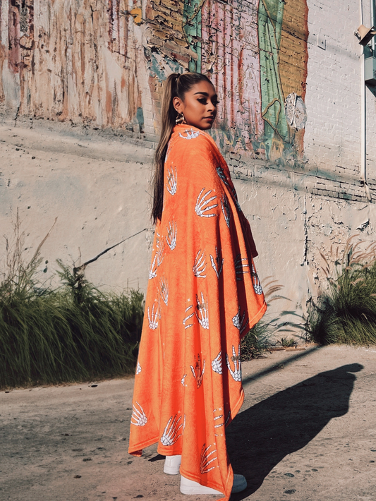 SKELETON HANDS HALLOWEEN FLEECE BLANKET