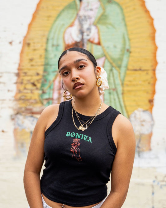 ROSE THAT GREW FROM CONCRETE BLACK CROP TANK