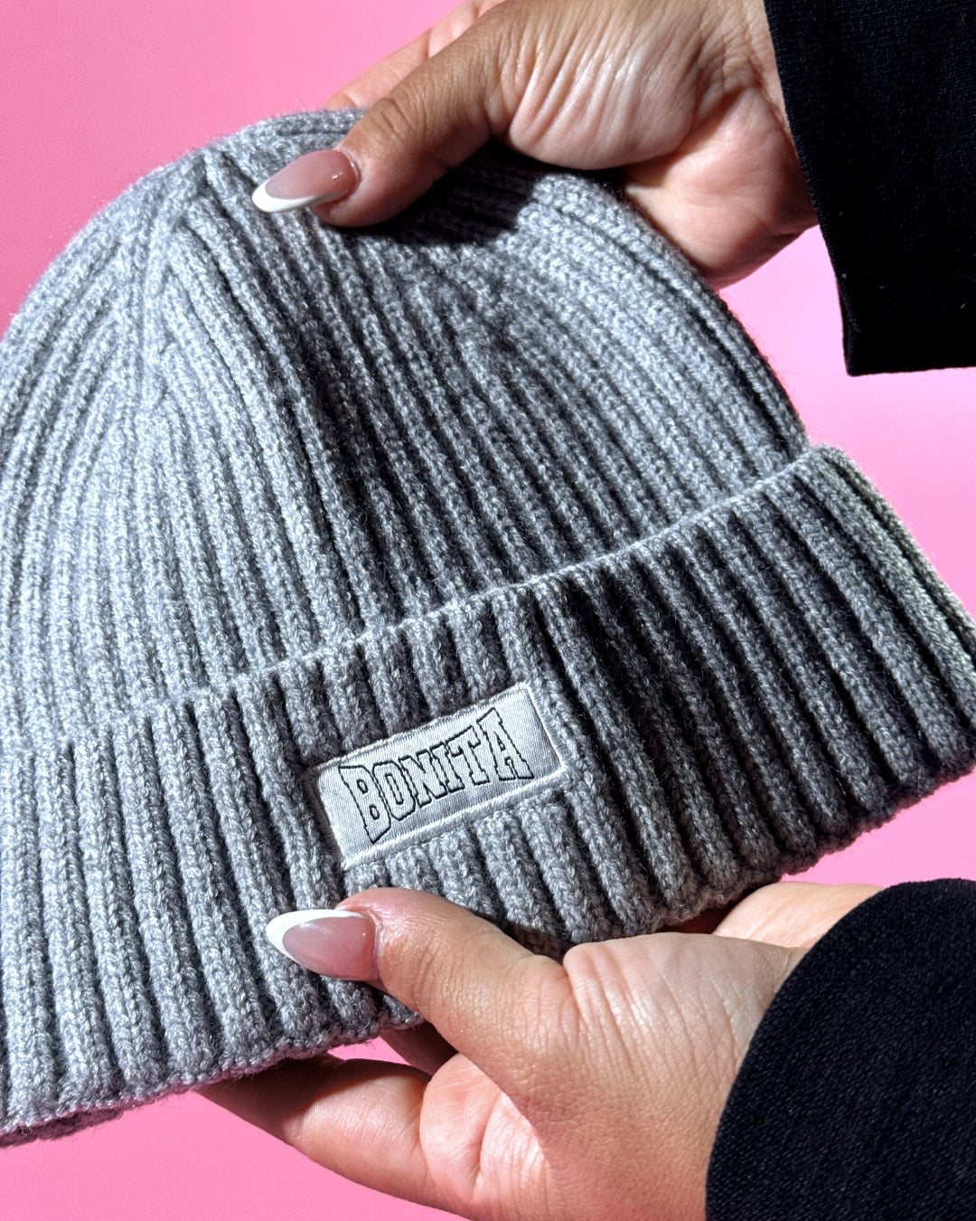 GREY BONITA VARSITY BEANIE