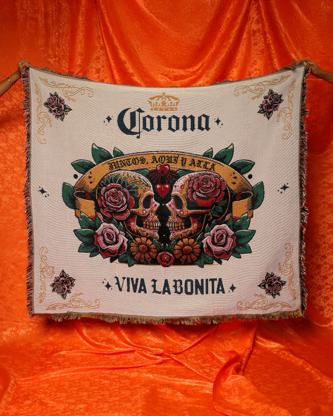 *PRE ORDER* CORONA X VIVA LA BONITA JUNTOS AQUI Y ALLA WOVEN BLANKET