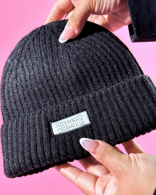 BLACK BONITA VARSITY BEANIE