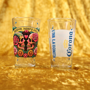 *PRE ORDER* CORONA X VIVA LA BONITA JUNTOS AQUI Y ALLA PINT GLASS