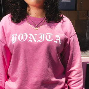 PINK GARMENT DYED BONITA ESSENTIAL SWEATSHIRT