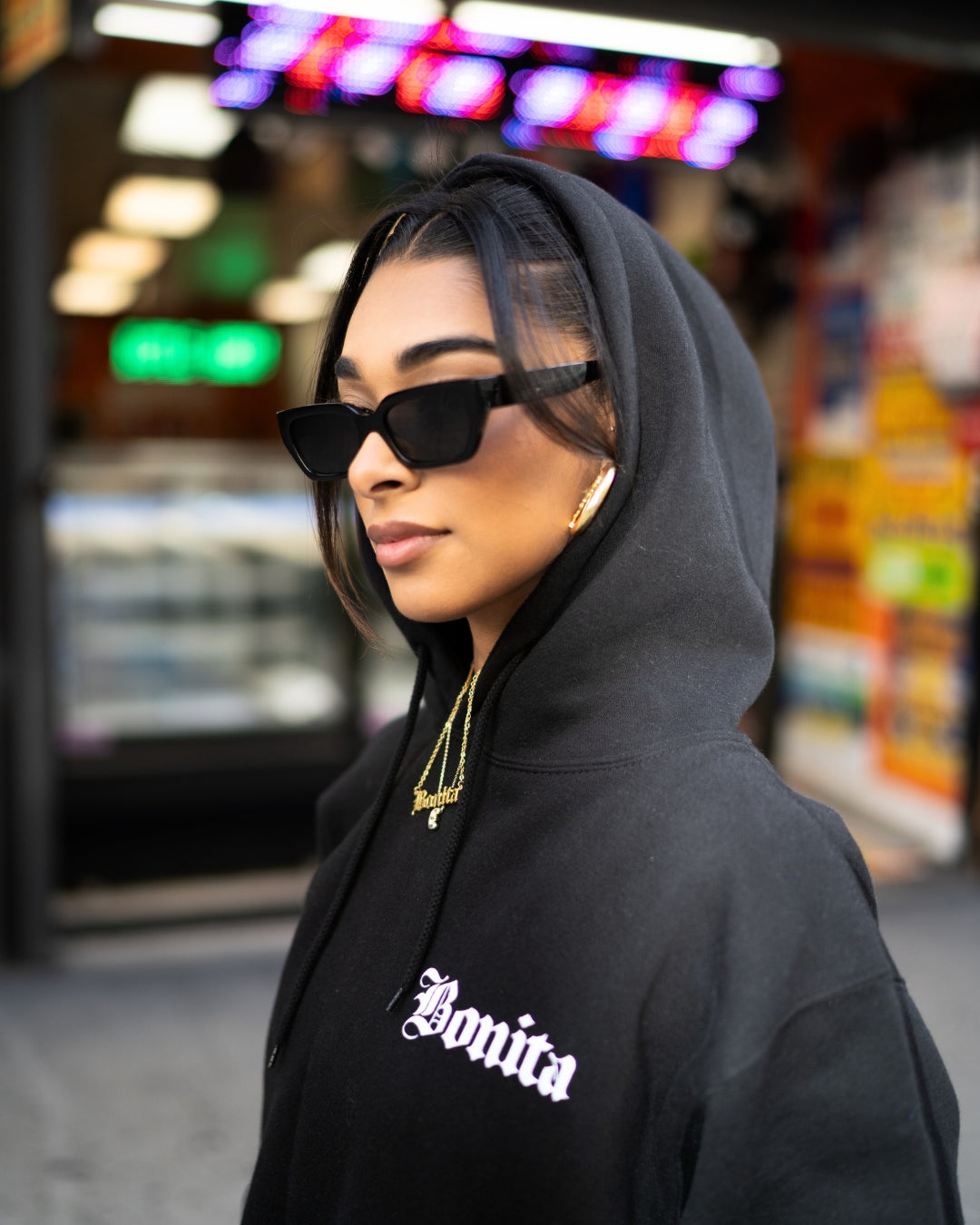 BLACK BONITA ESSENTIAL HOODIE