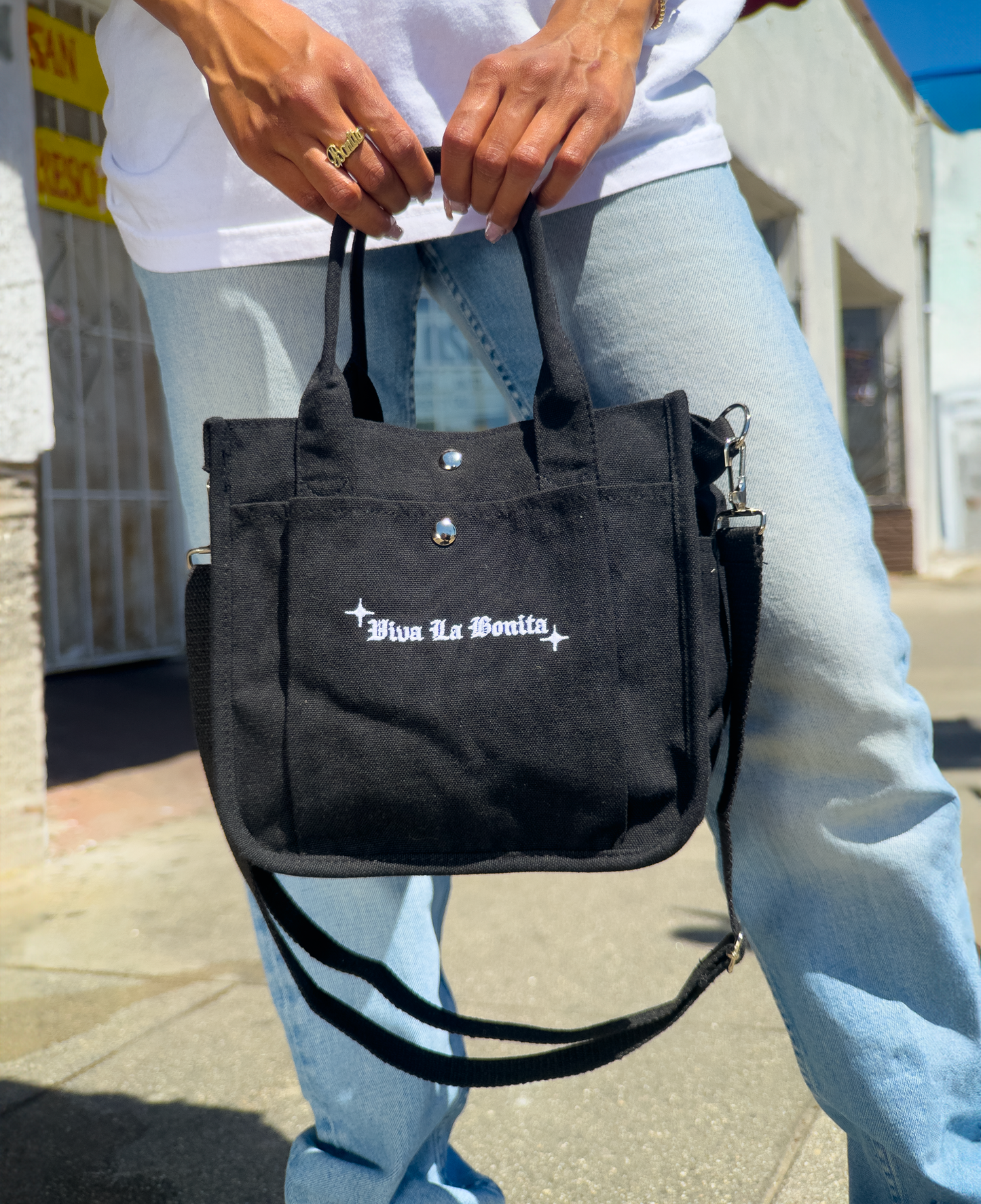 BLACK MINI BONITA TOTE BAG