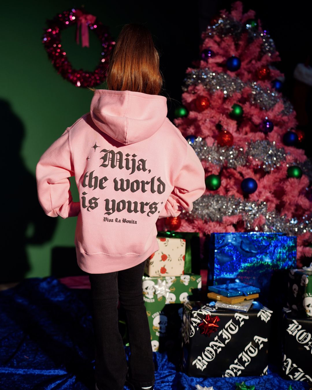 YOUTH MIJA WORLD IS YOURS PINK HOODIE