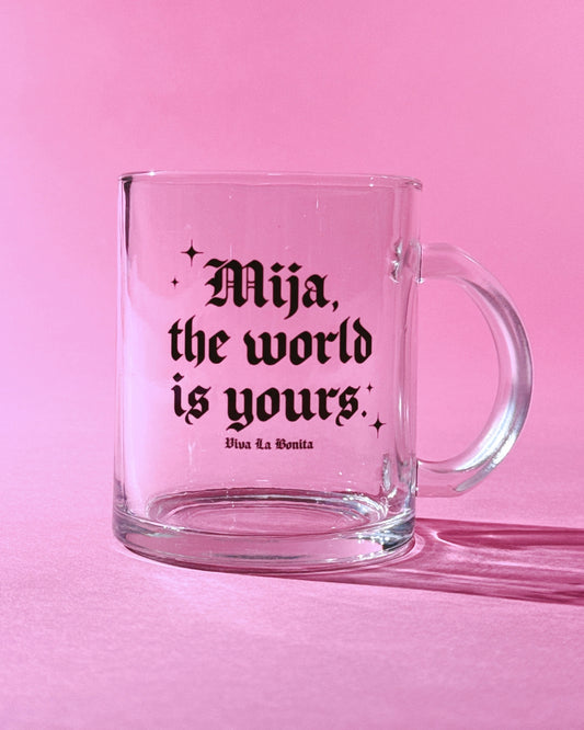 MIJA, THE WORLD IS YOURS GLASS MUG