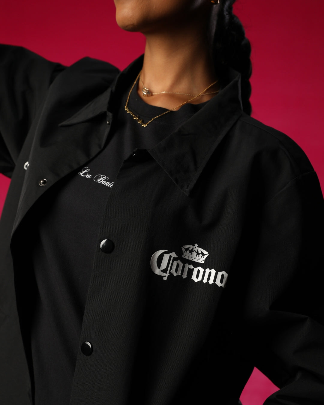 CORONA X VIVA LA BONITA JUNTOS AQUI Y ALLA WINDBREAKER JACKET