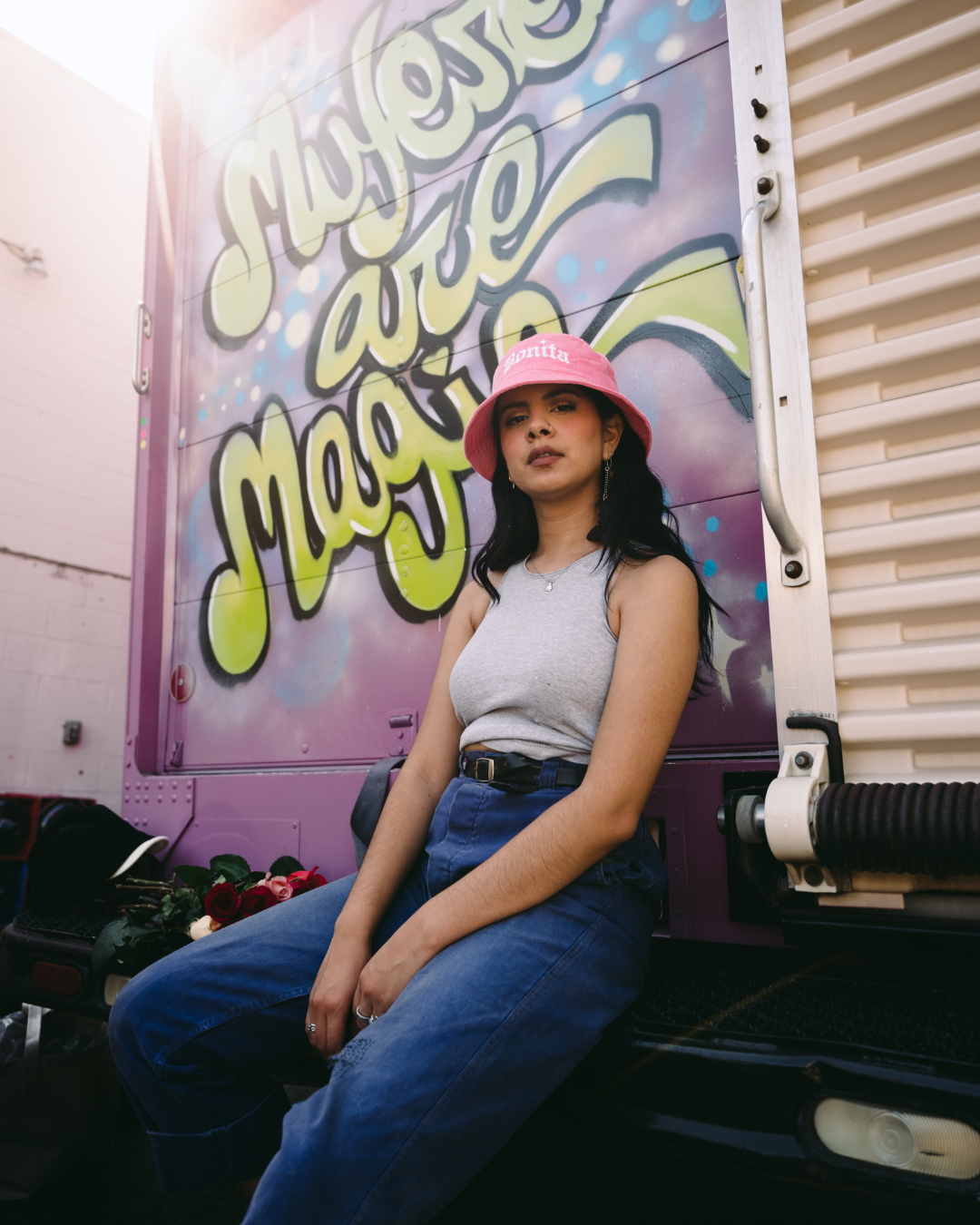 PINK CORDUROY BONITA BUCKET HAT