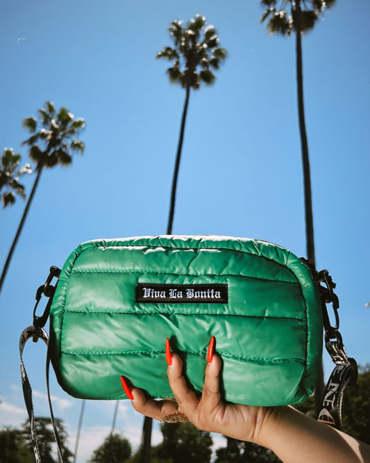 GREEN BONITA PUFFER CROSSBODY BAG