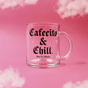 CAFECITO & CHILL CLEAR GLASS MUG