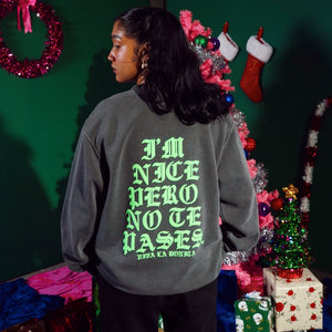 NO TE PASES ACID WASH CREWNECK SWEATSHIRT