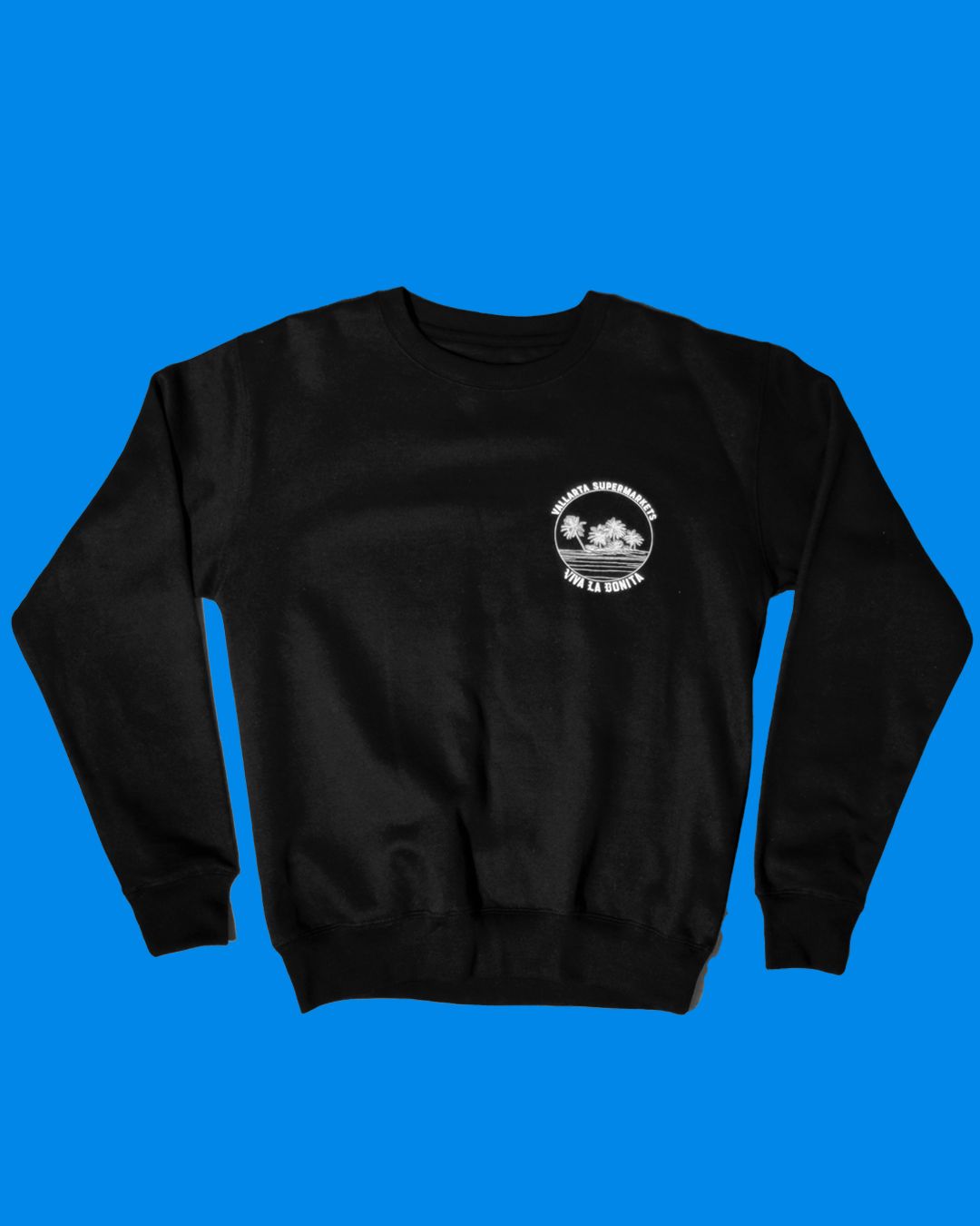 VALLARTA X VIVA LA BONITA BLACK CREWNECK SWEATSHIRT