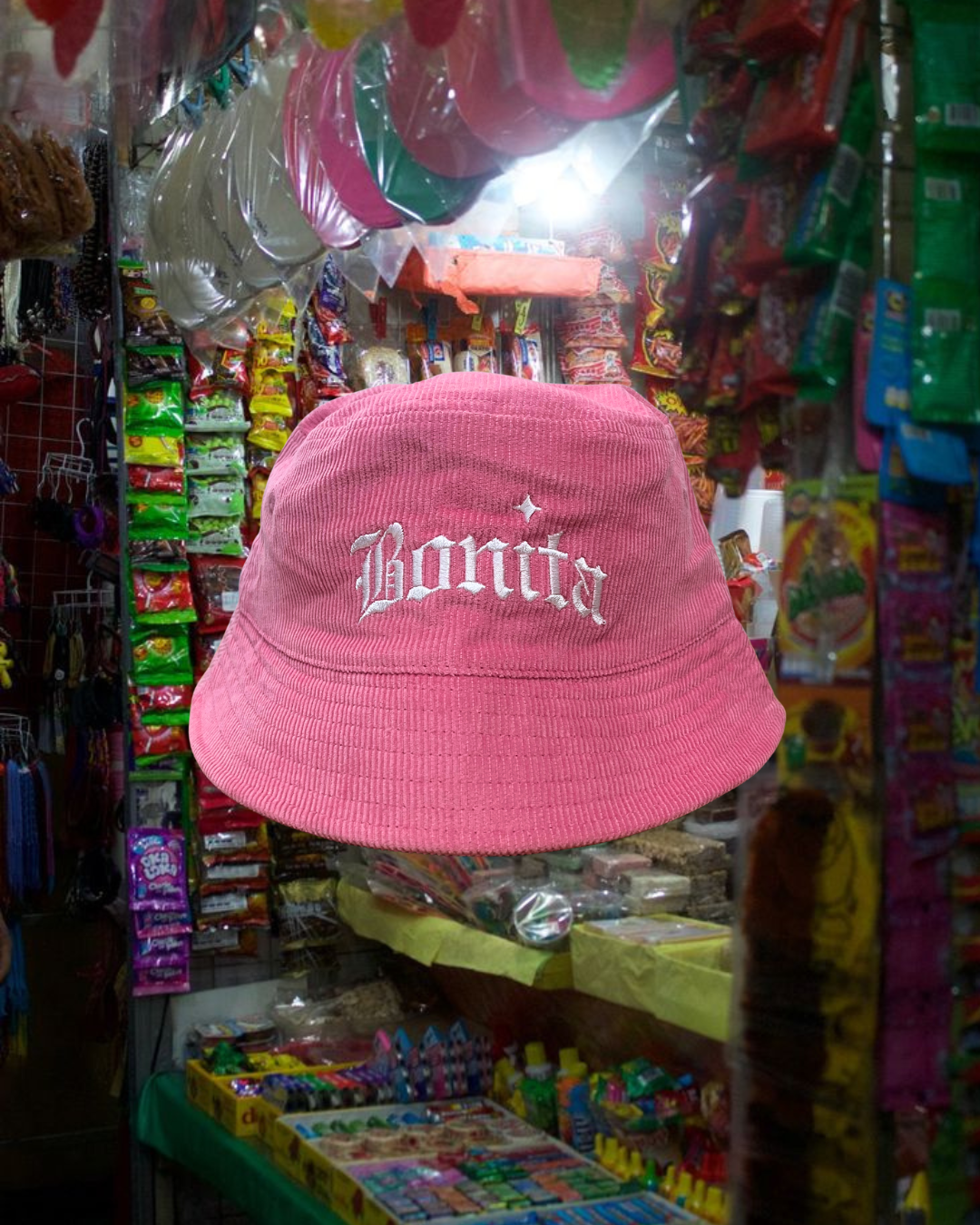 PINK CORDUROY BUCKET HAT SAMPLE