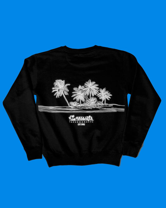 VALLARTA X VIVA LA BONITA BLACK CREWNECK SWEATSHIRT