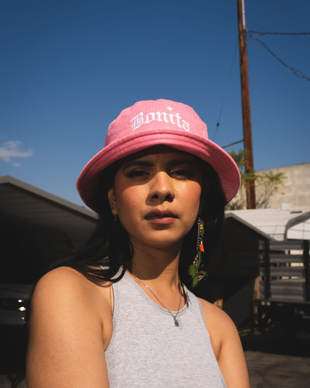 PINK CORDUROY BONITA BUCKET HAT