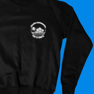 VALLARTA X VIVA LA BONITA BLACK CREWNECK SWEATSHIRT