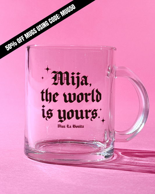 MIJA, THE WORLD IS YOURS GLASS MUG
