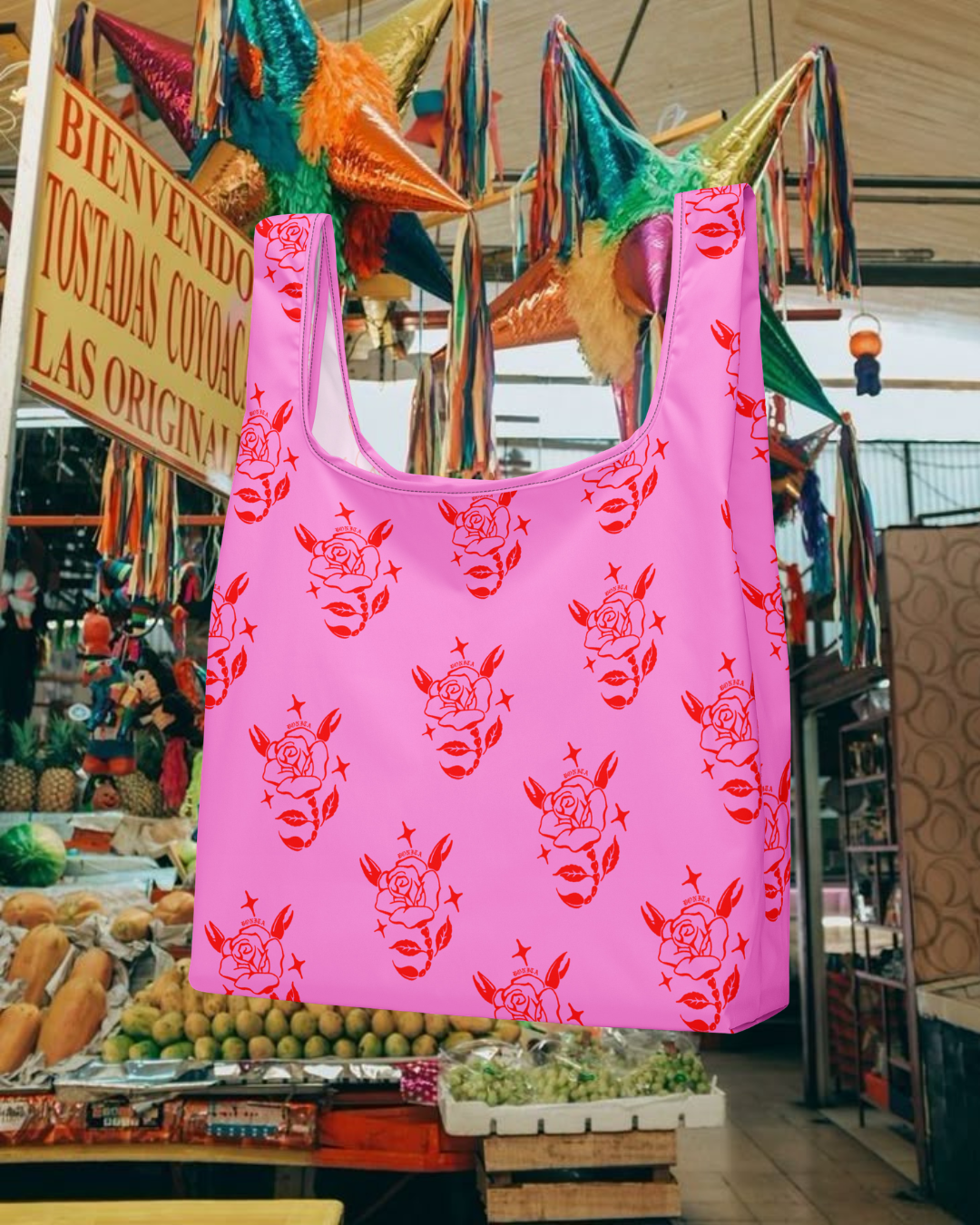 ALACRANA BONITA PRINT MARKET BAG