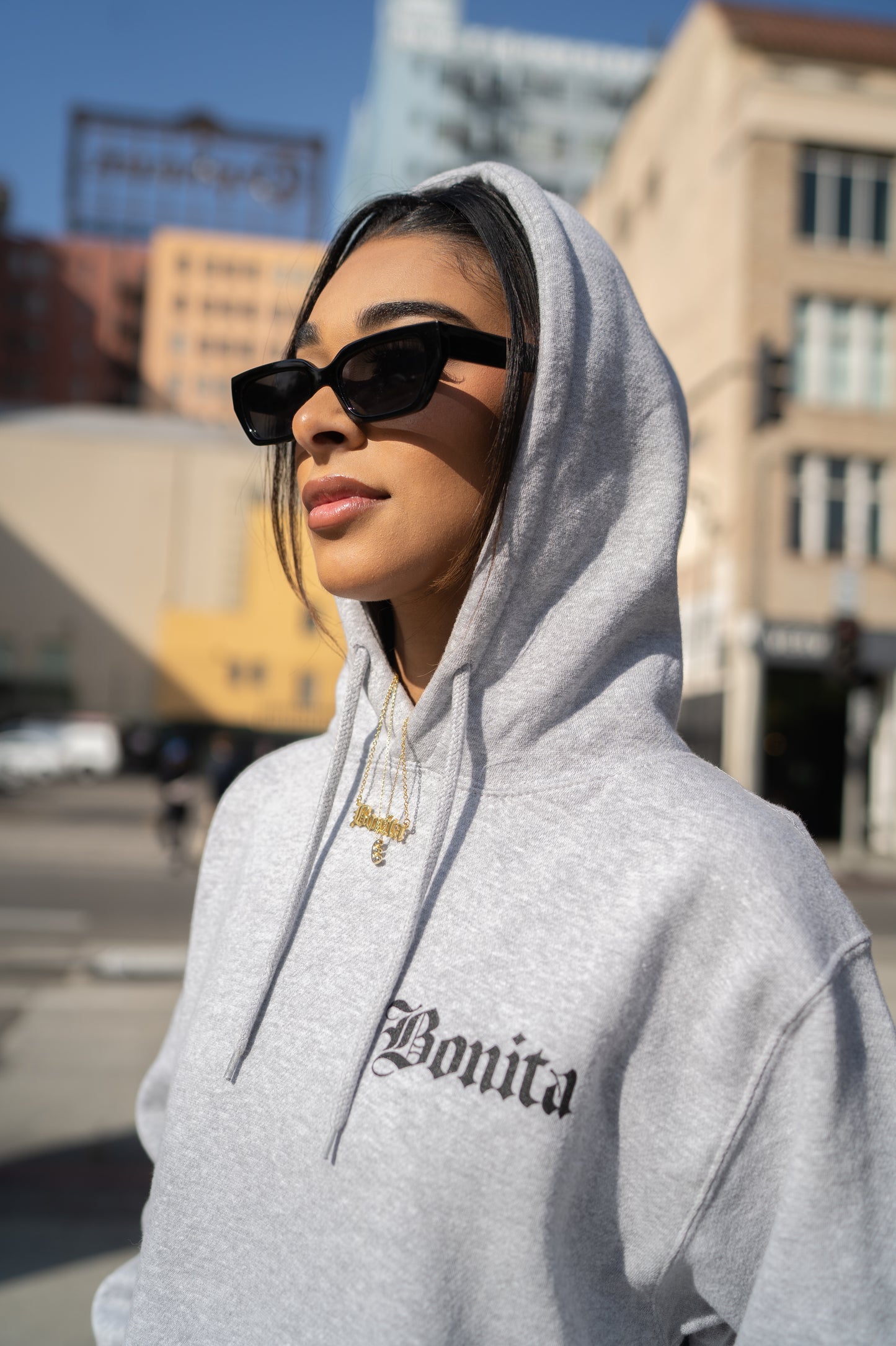 GREY BONITA ESSENTIAL HOODIE