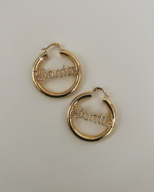 GOLD CHUNKY BONITA HOOPS