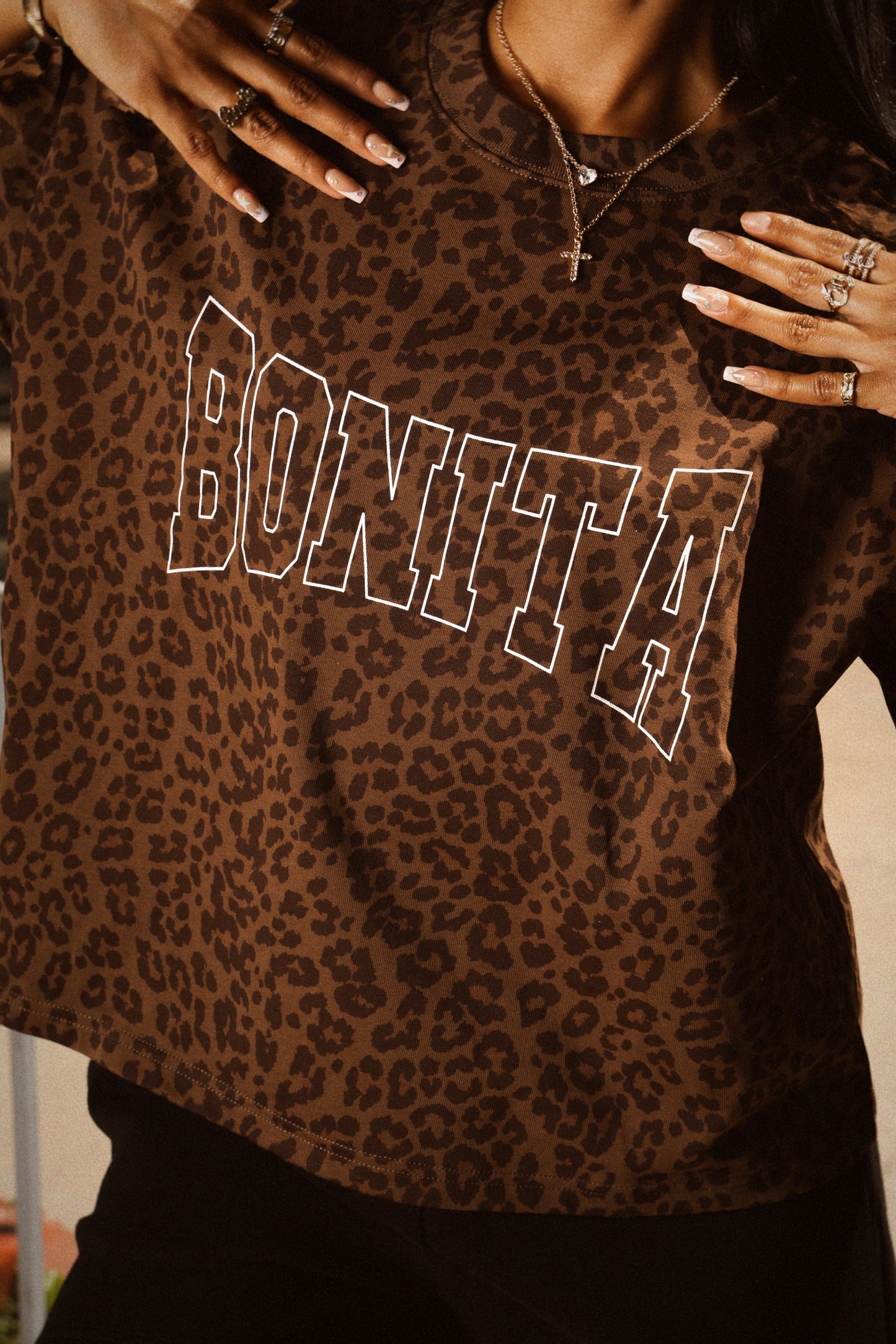BONITA LEOPARD BOXY SHORT LENGTH T-SHIRT