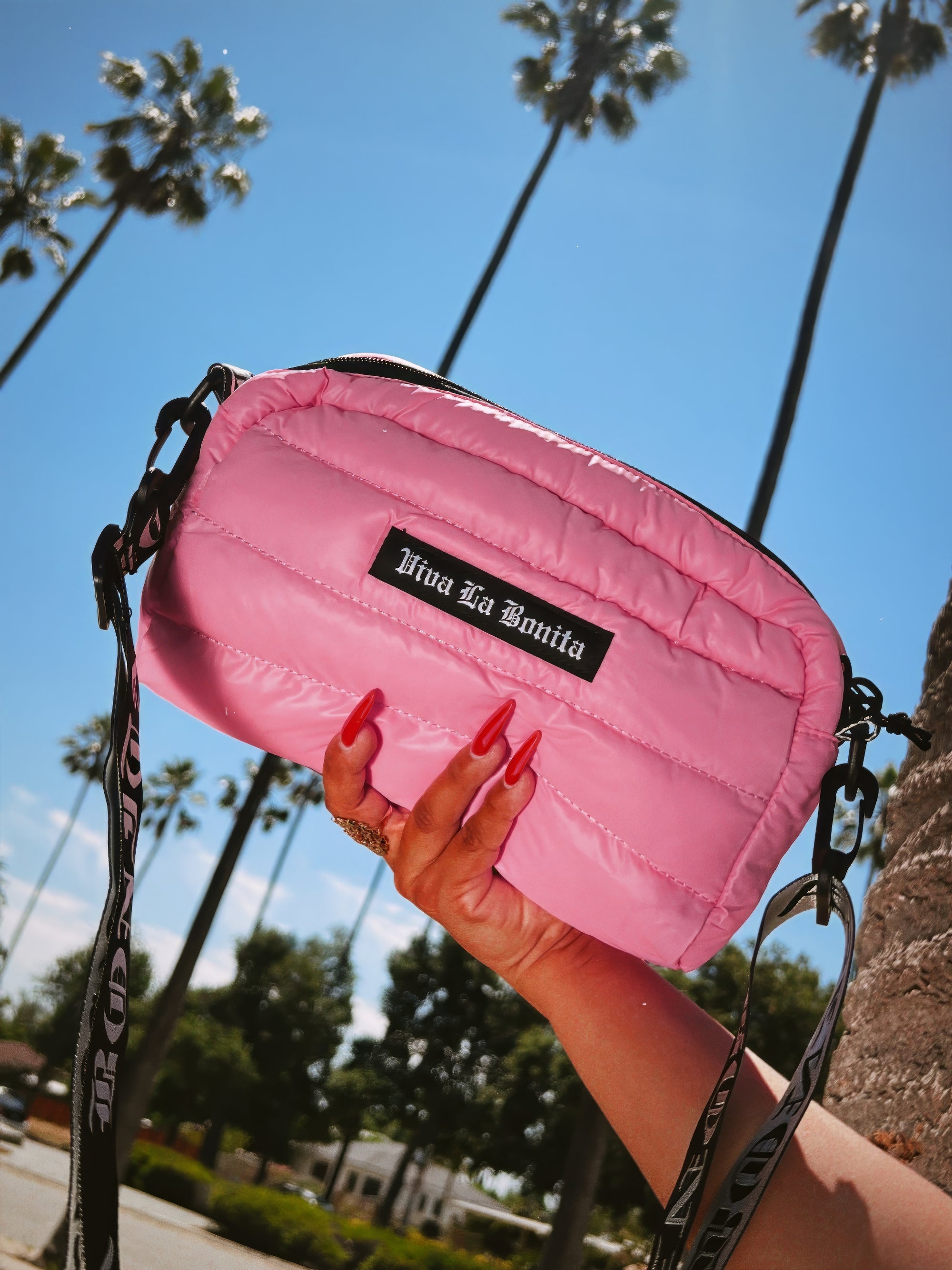 Pink Bonita Puffer Crossbody Bag