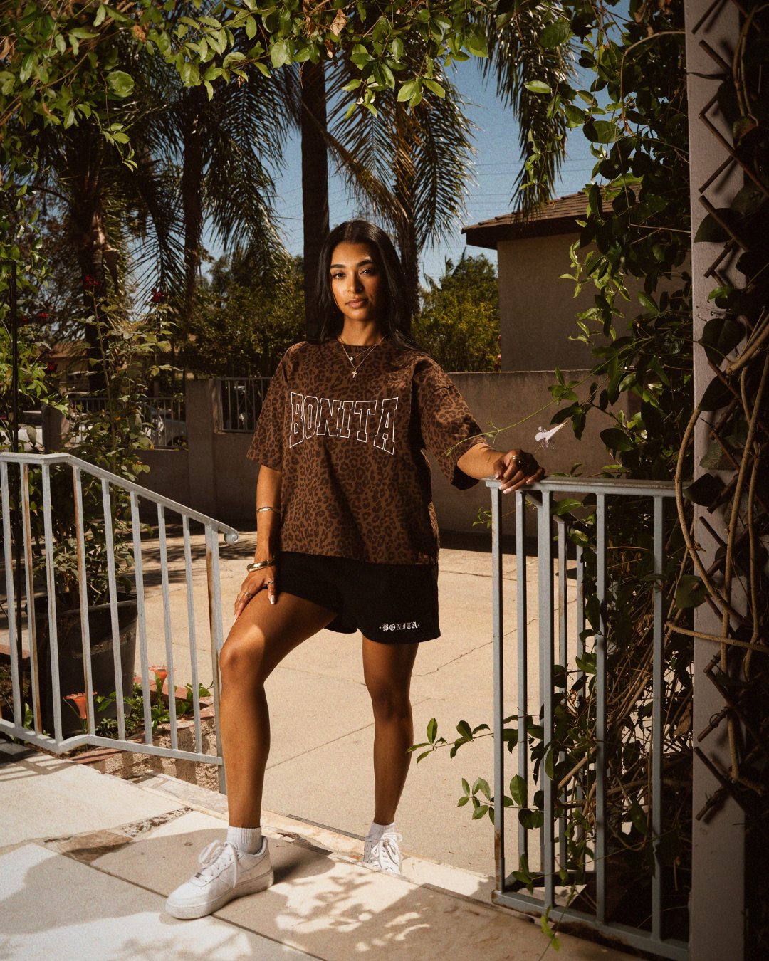 BONITA LEOPARD BOXY SHORT LENGTH T-SHIRT