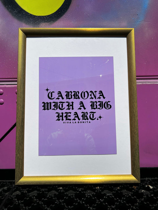 LAVENDER CABRONA WITH A BIG HEART MINI POSTER