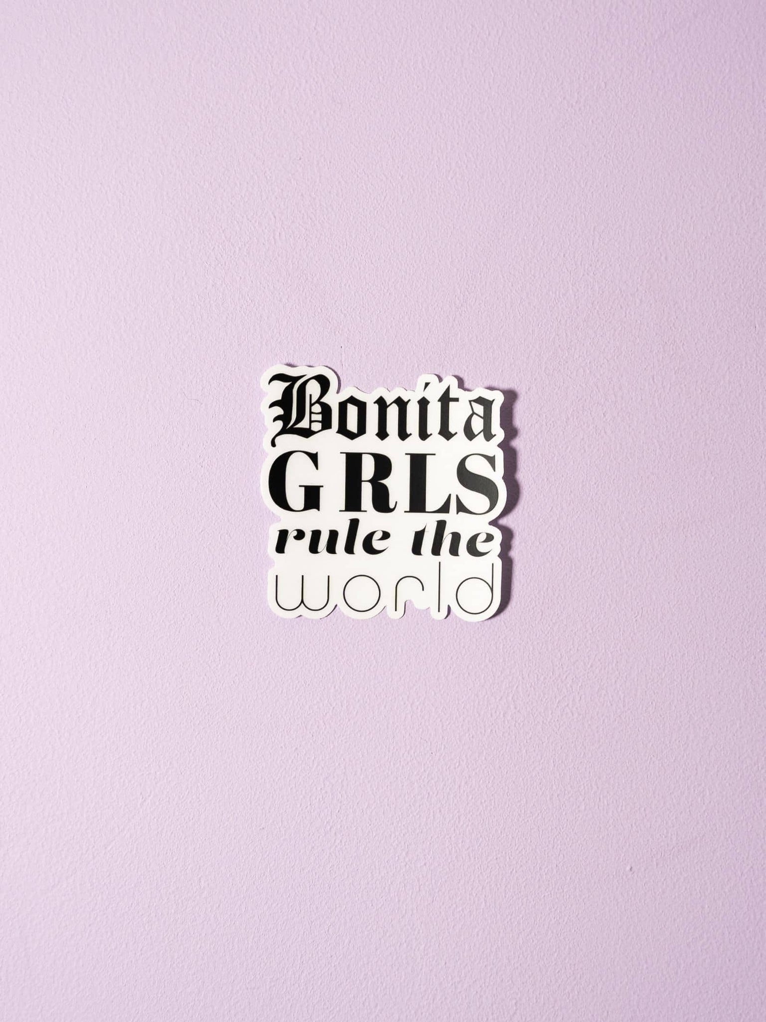 Viva La Bonita GRL Collective collab box. Bonitas run the world sticker.
