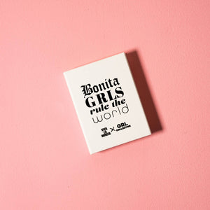Viva La Bonita GRL Collective collab box. Bonitas run the world notepad.
